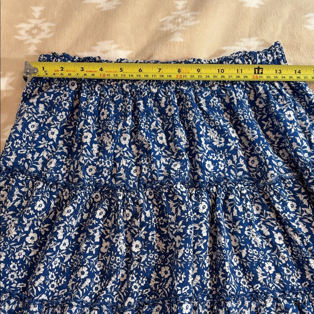 Rachel Zoe Blue and White Floral Tiered Mini Skirt - Picture 10 of 10